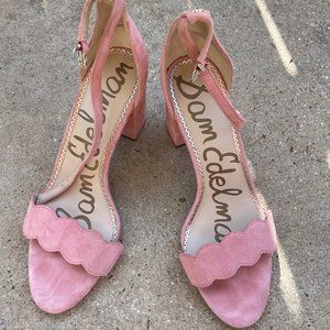 Sam Edelman pink scallop sandal heels